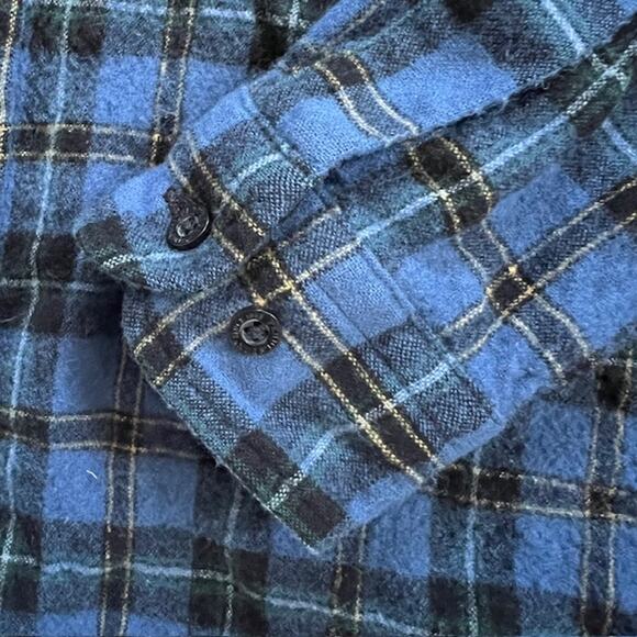 Pendleton Fireside 100% Wool Shirt Mens M Blue Tartan Plaid Button Down - Picture 9 of 9